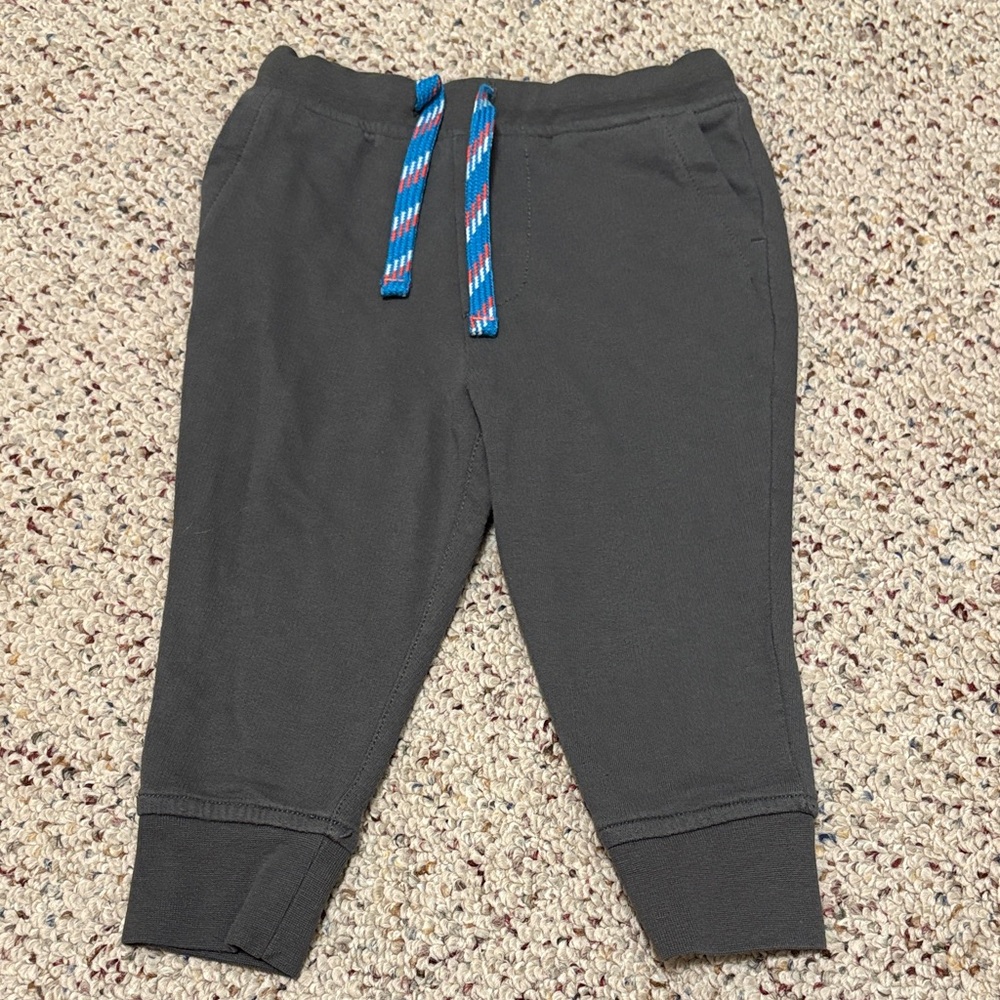 2/&10 Crewcuts Gray Joggers with Blue and Pink Drawstring